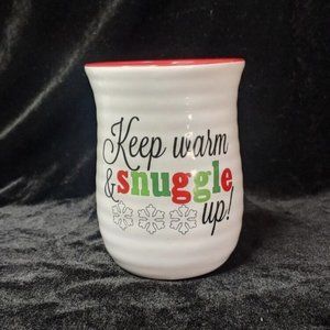 Keep Warm Snuggle Up Snowflake Hand Warmer Mug Dennis East Right Hand 16 oz